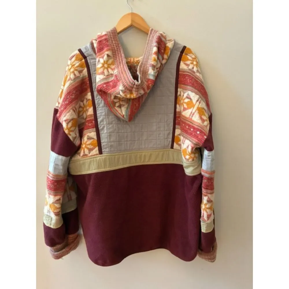 Free People Movement Quilted Hooded Pullover | Women's XL Fair Isle | Worn Once